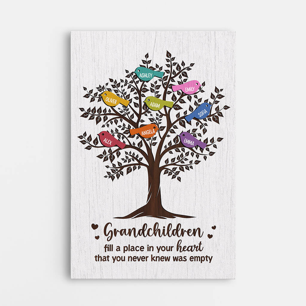 Personalized Grandchildren Fill A Place In Your Heart You Never Knew That Was Empty Canvas