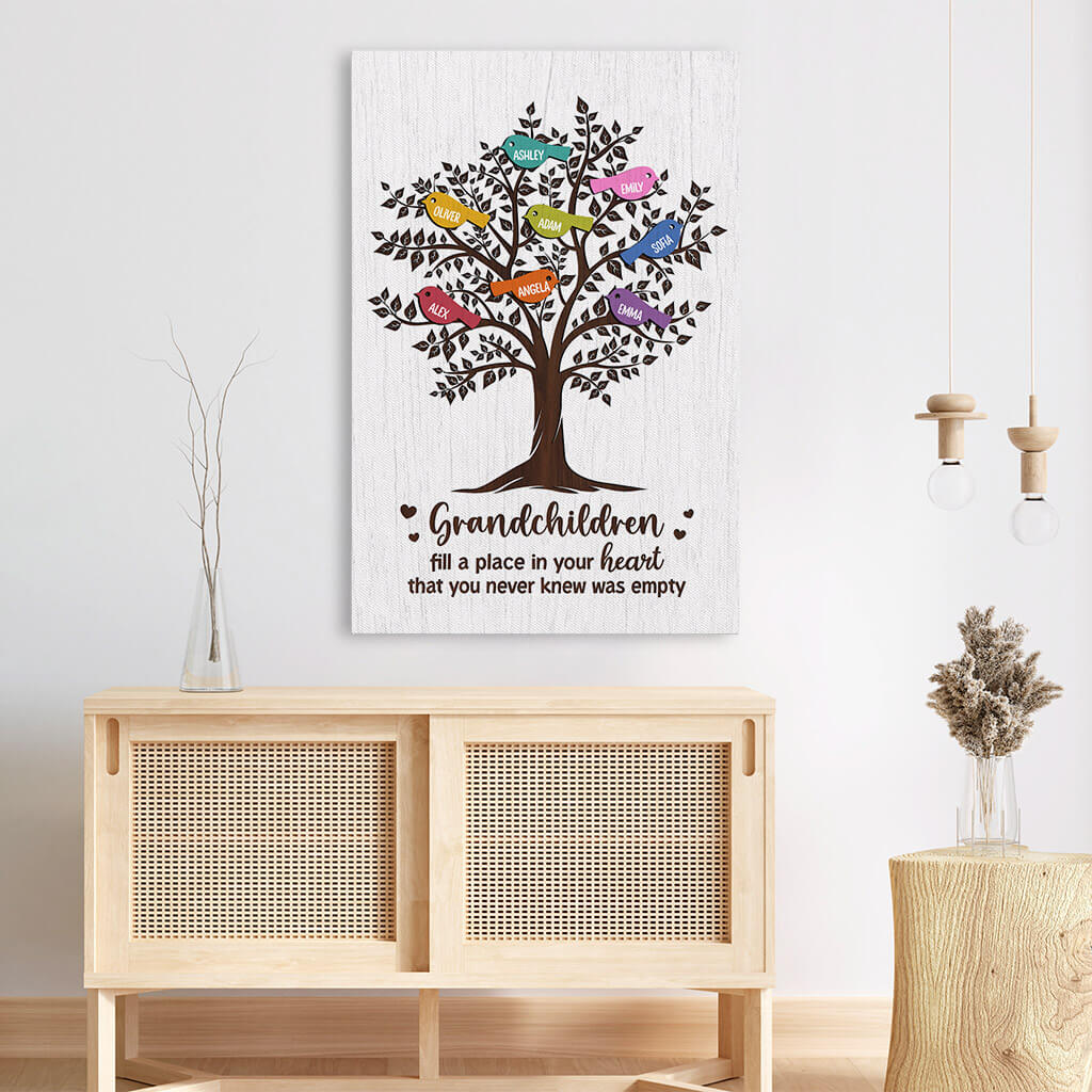 Personalized Grandchildren Fill A Place In Your Heart You Never Knew That Was Empty Canvas