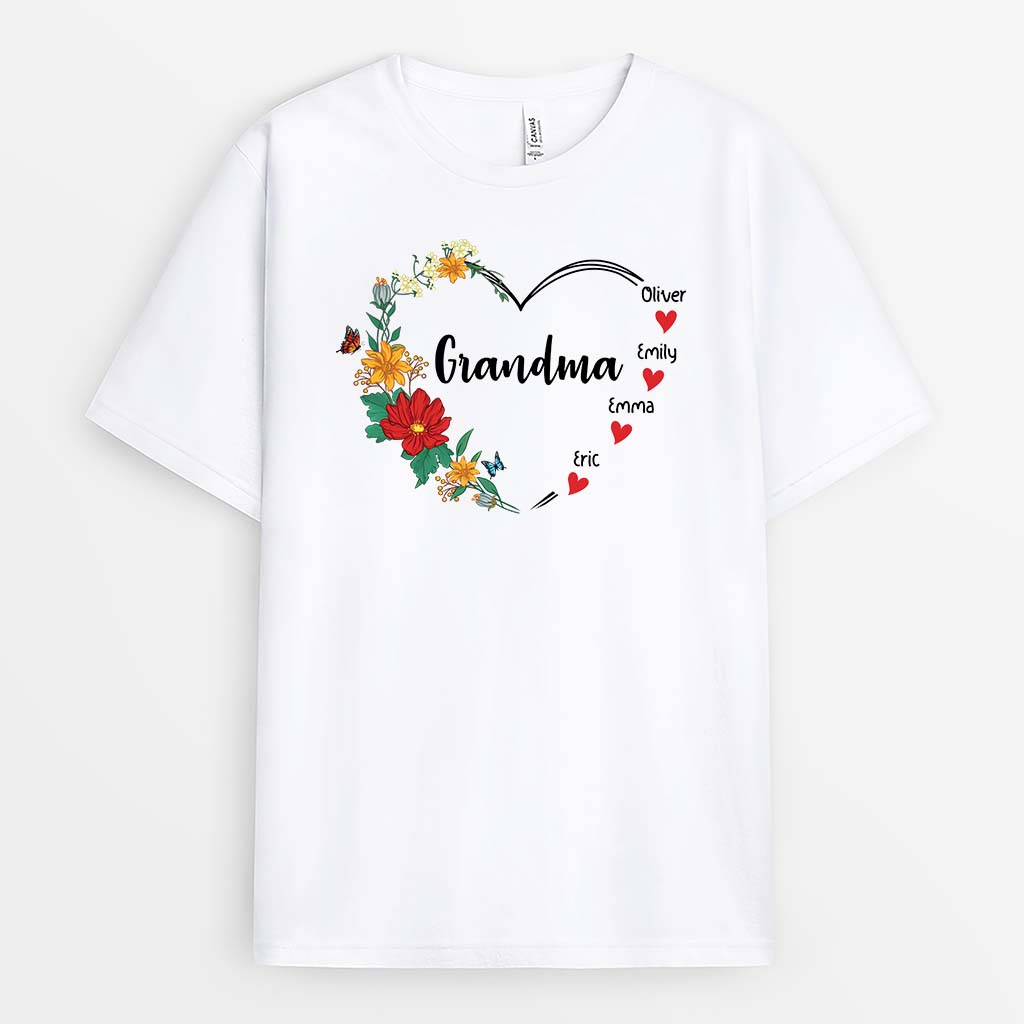Personalized Grandma's Love Garden T-shirt