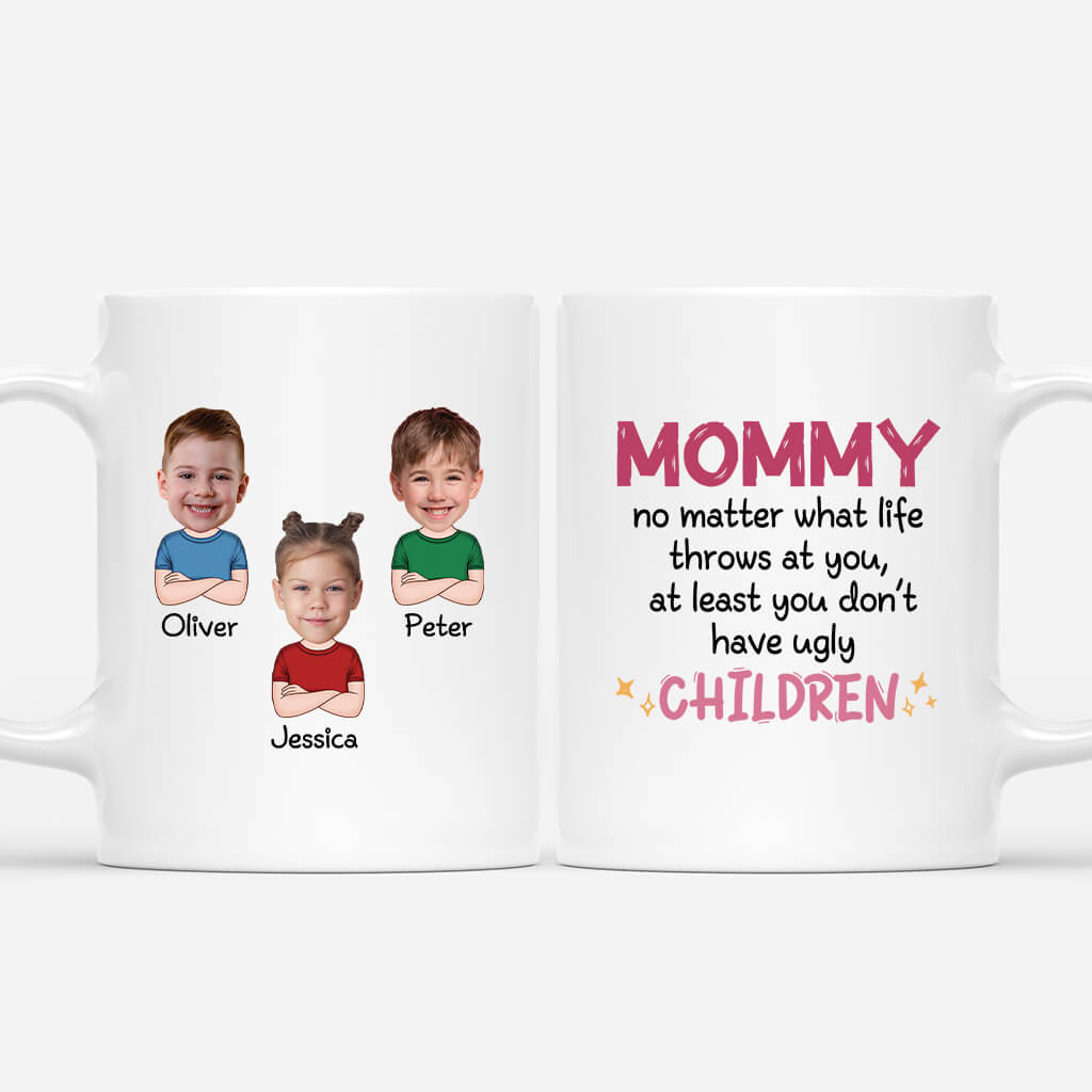Funny Personalized Gifts for Mom - Mom Mug With Faces