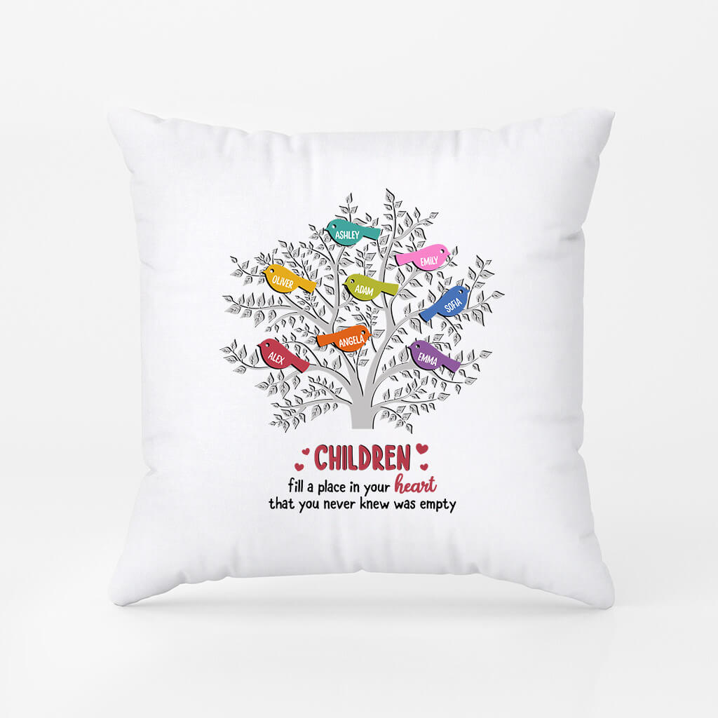 Personalized Grandchildren Hold Our Hands For Just A While But Our Hearts Forever Pillow