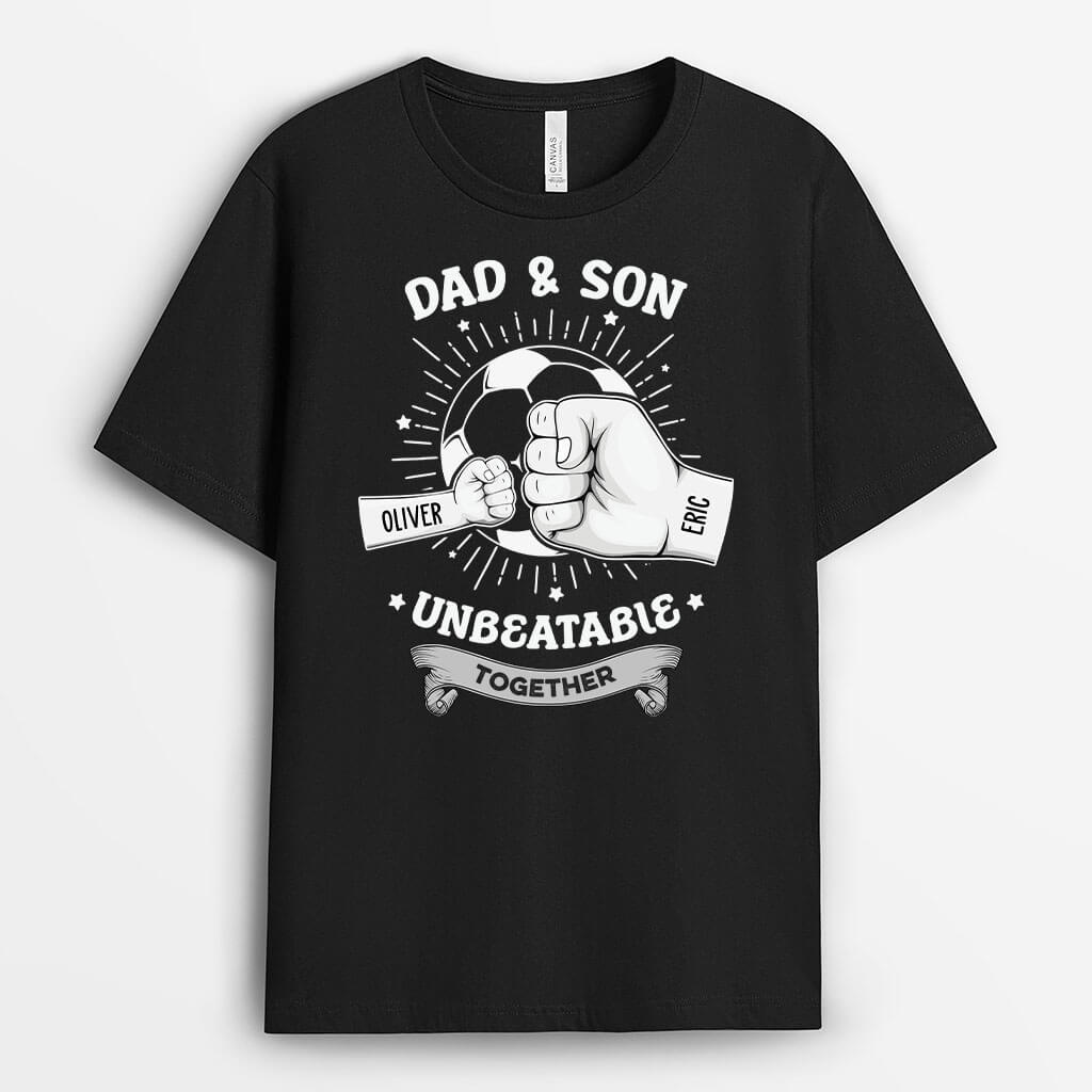 Personalized Papa and Son: Unbeatable Together T-shirt