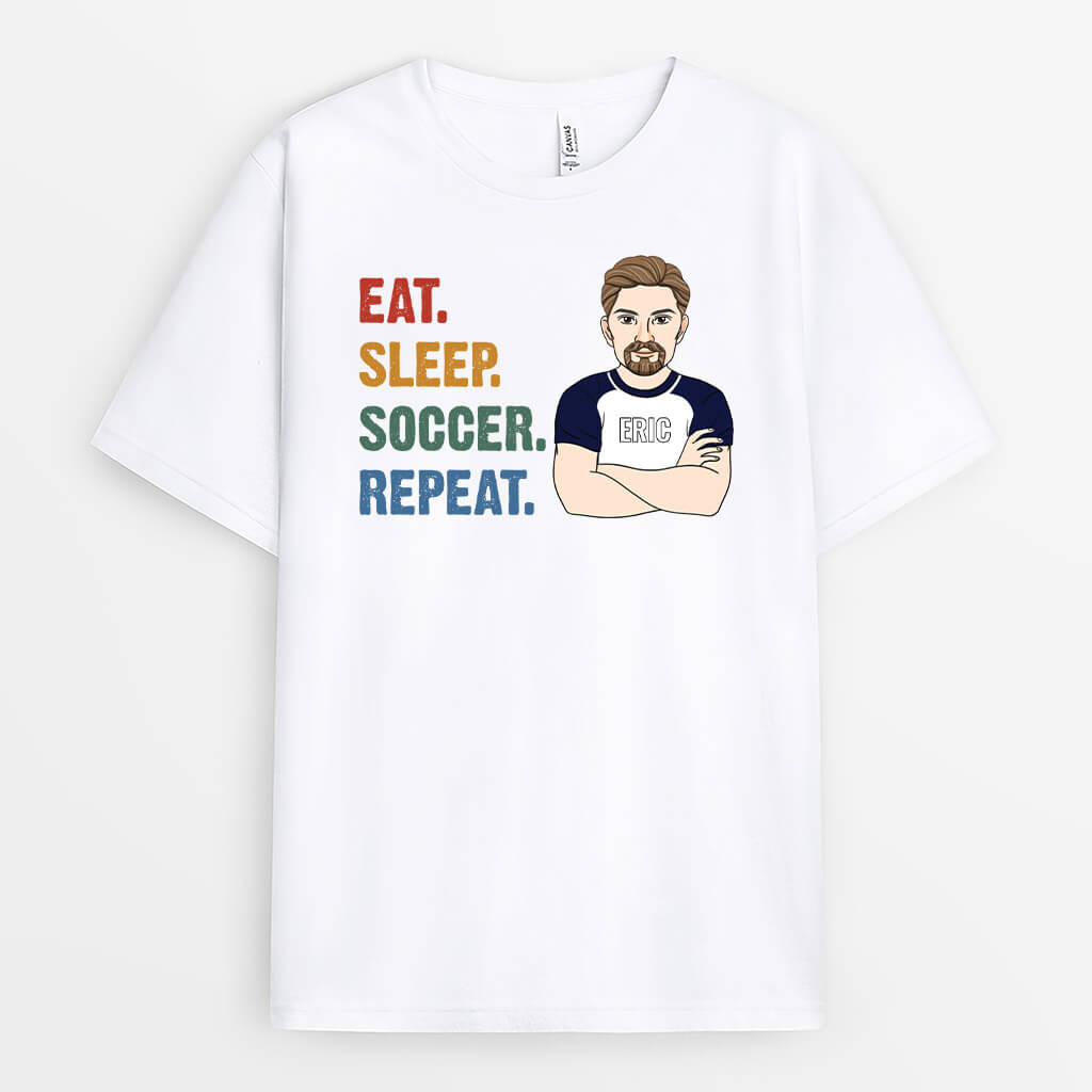 Personalized Eat. Sleep. Soccer. Repeat. T-shirt