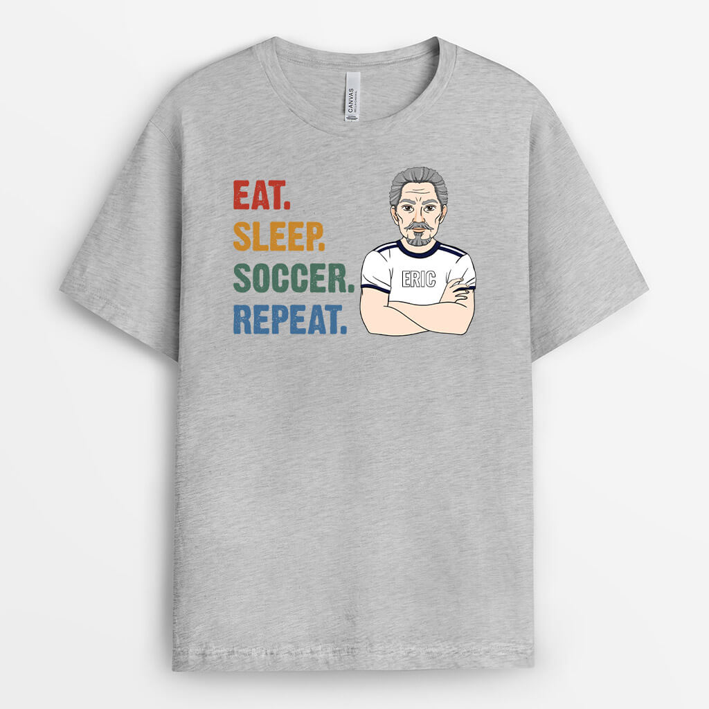Personalized Eat. Sleep. Soccer. Repeat. T-shirt