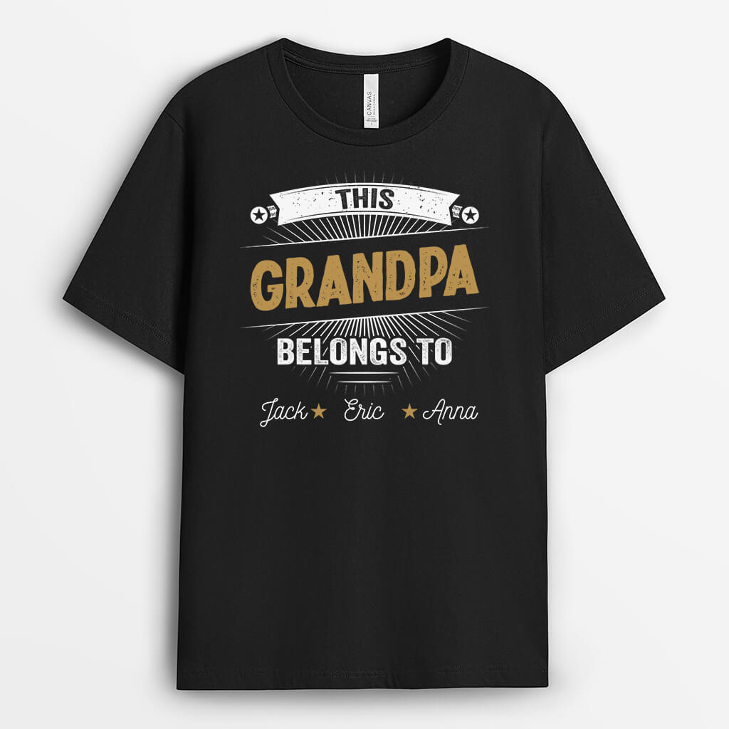 Personalized This Daddy/ Grandad belongs To T-shirt