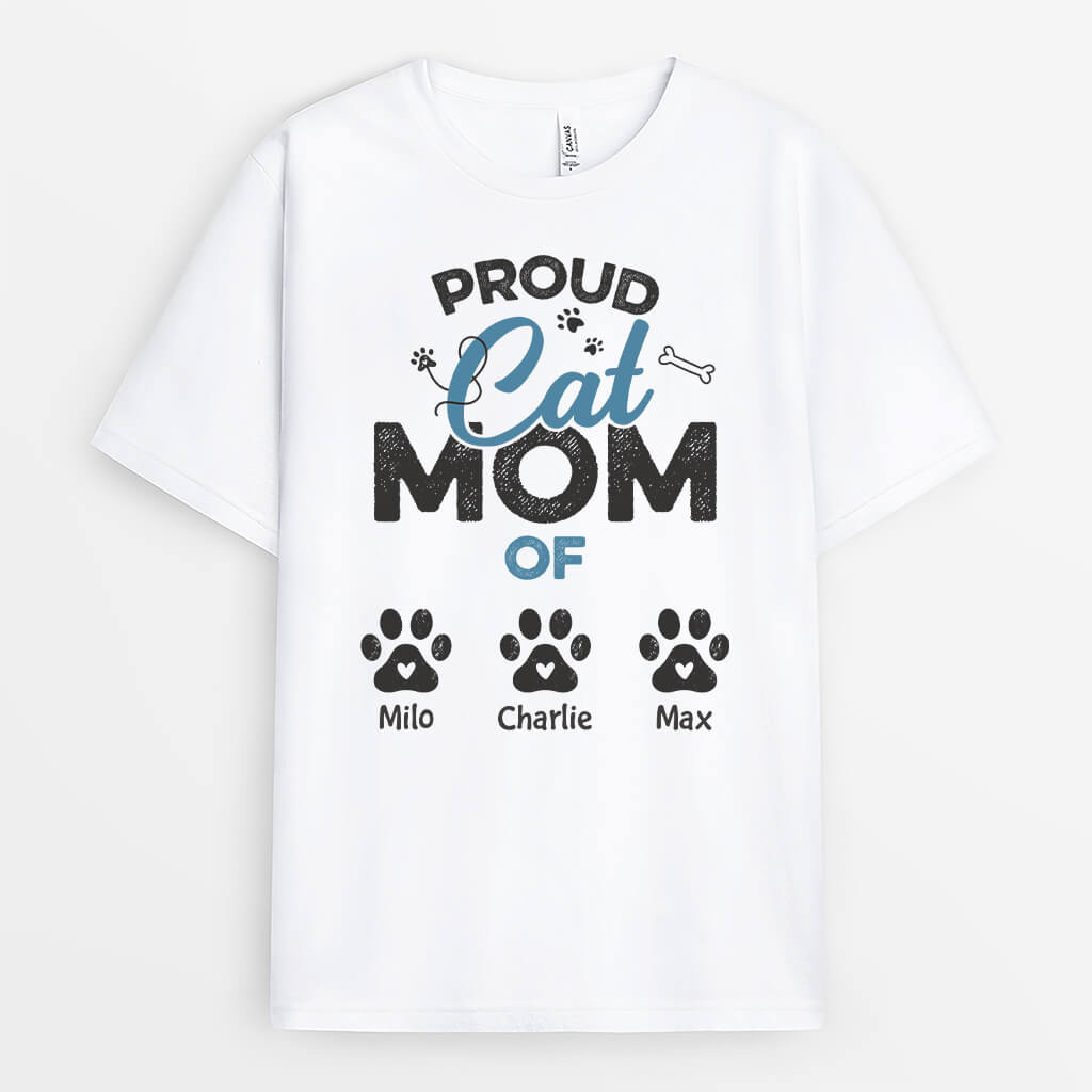 Proud Dog Dad With Dog Paws - Custom Dog Tee Shirts