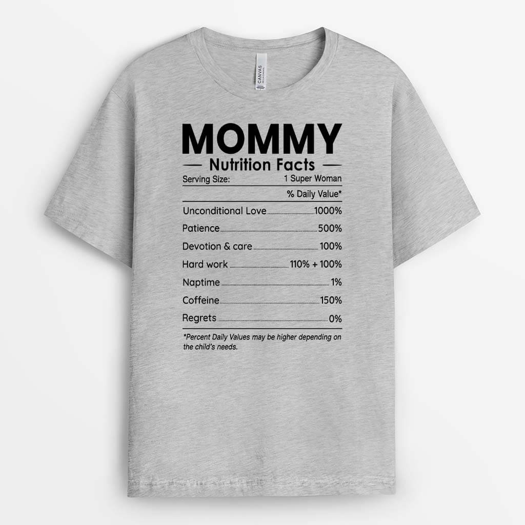 Personalized Mom/Dad Nutrition Facts T-shirt