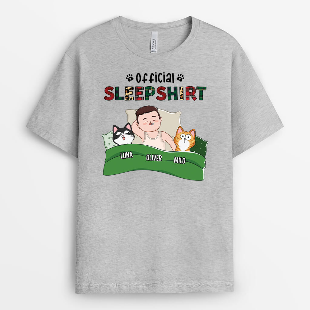 Custom Cat Shirts for Humans - Personalized Cat Sleep Shirt