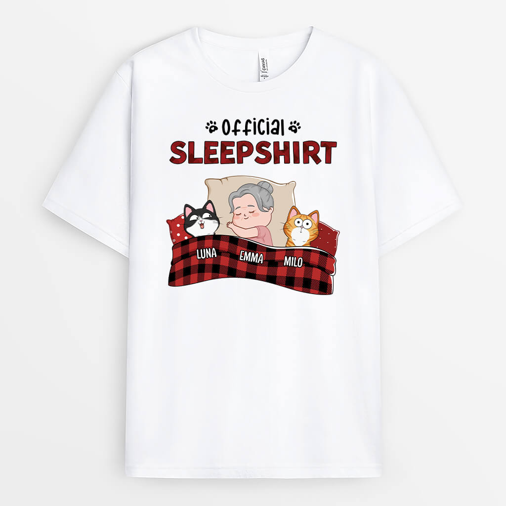 Custom Cat Shirts for Humans - Personalized Cat Sleep Shirt