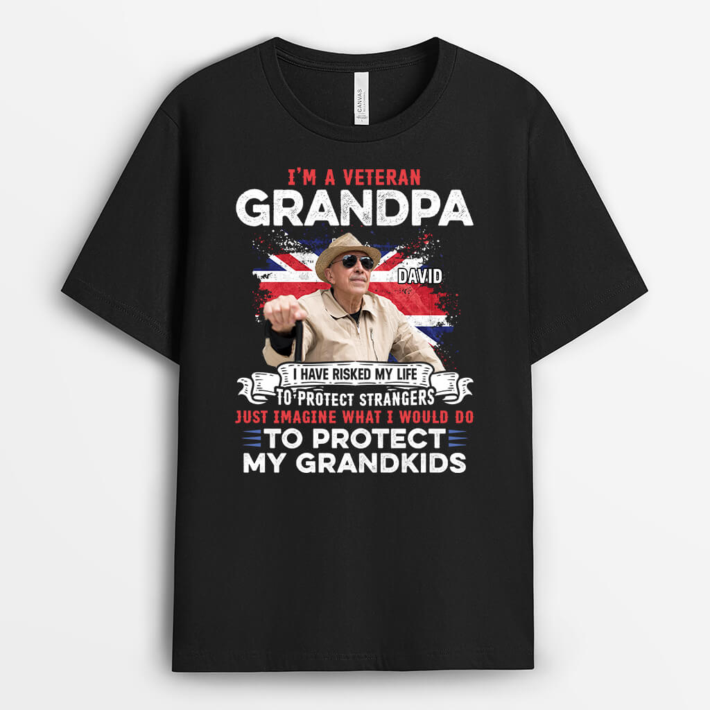 Personalized I'm A Veteran Grandpa T-shirt