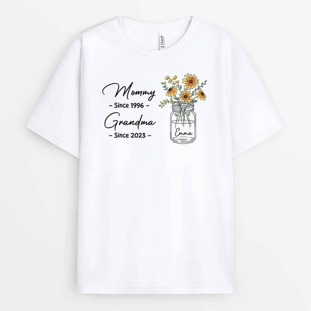 Personalized Mama And Grandma Date T-shirt