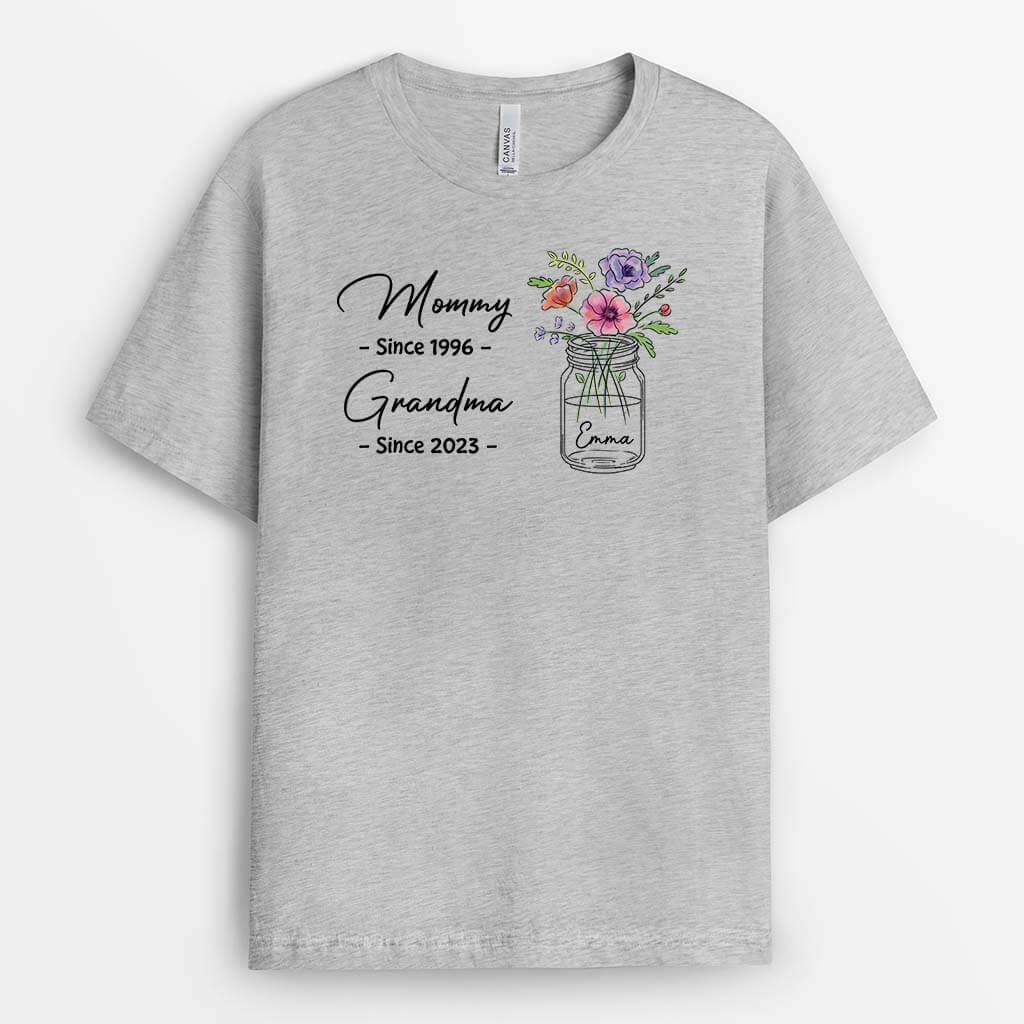 Personalized Mama And Grandma Date T-shirt