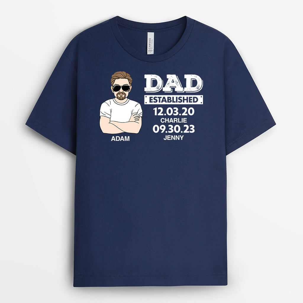 Personalized Dad Established T-shirt
