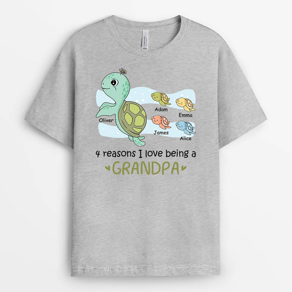 Personalized 4 Reasons I Love Being A Mom/Grandma Turtle T-shirt