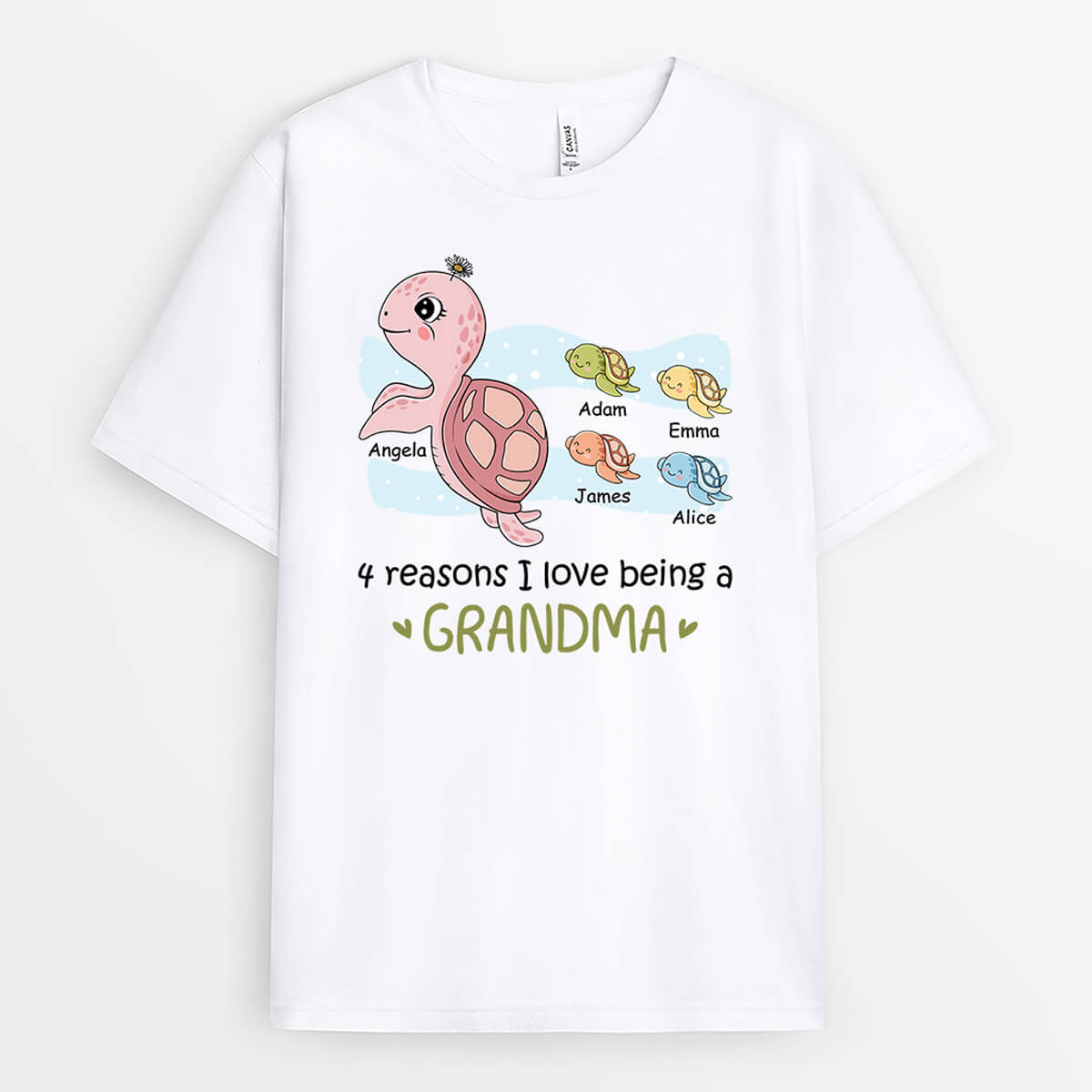 Personalized 4 Reasons I Love Being A Mom/Grandma Turtle T-shirt