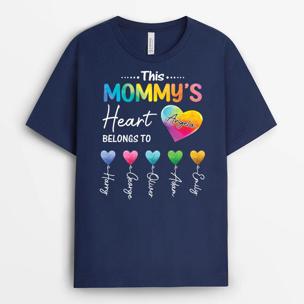 Personalized This Grandma/Mommy's Heart Belongs To T-shirt