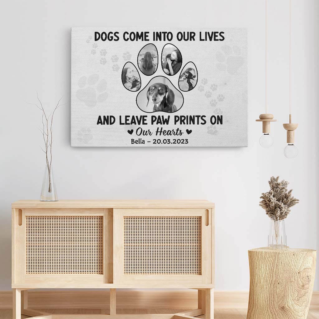 Personalized Dogs/Cats Come Into Our Lives and Leave Paw Prints On Our Hearts Canvas