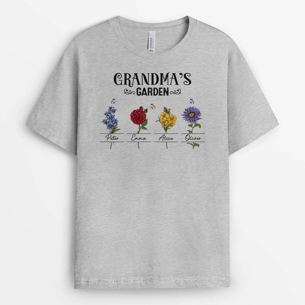 Personalized Grandma's Flower Garden T-shirt