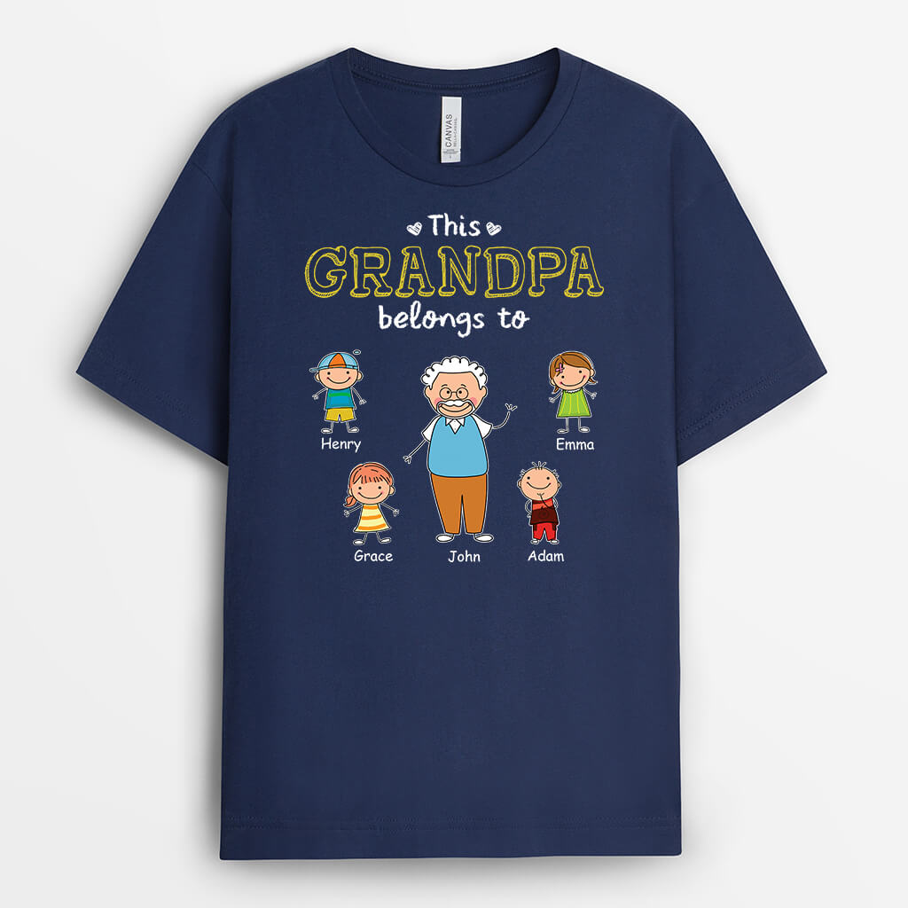 Personalized Gifts for Grandpa - This Grandpa Belongs To Shirt
