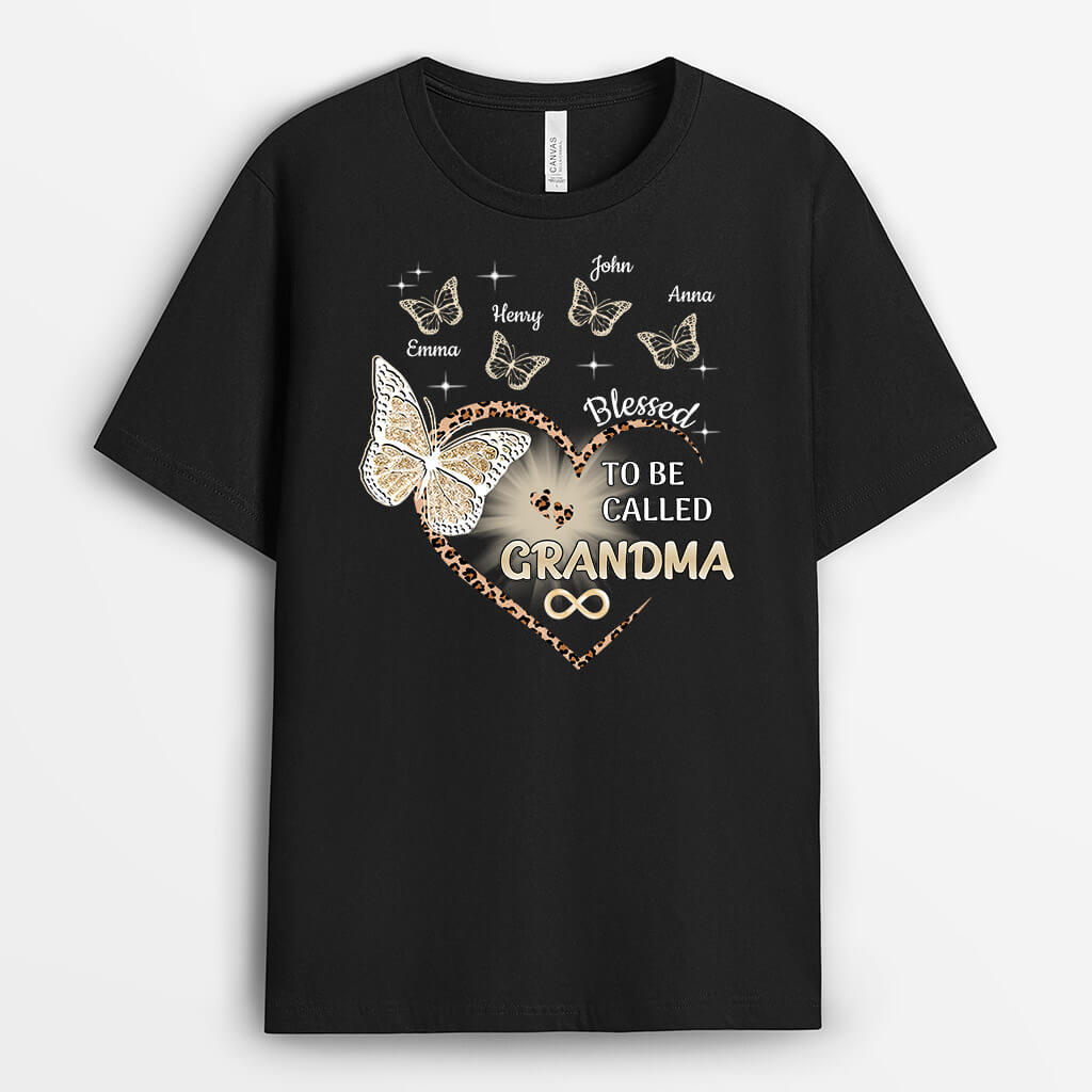 Personalized Blessed To Be Called Grandma T-shirt