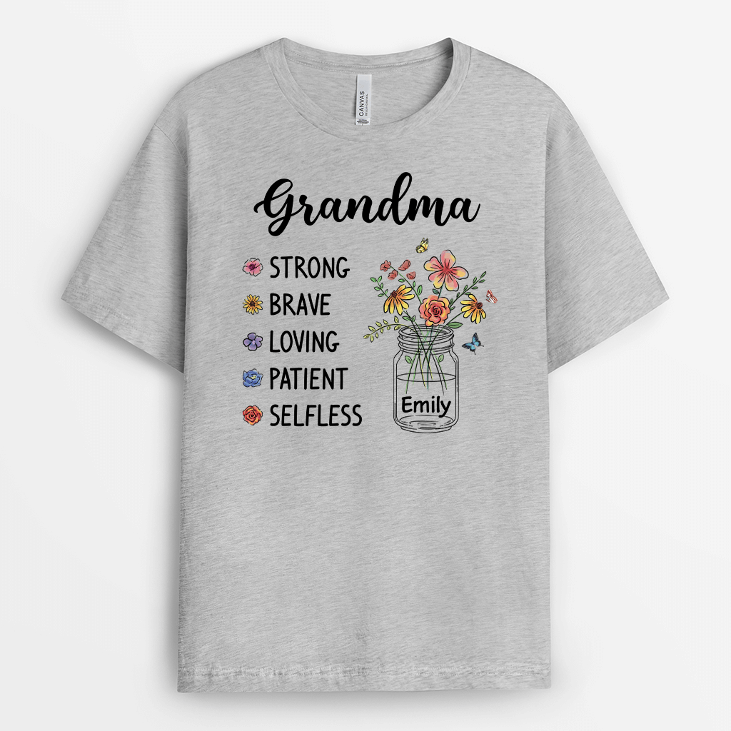 Personalized Loving Mommy Flowers T-shirt