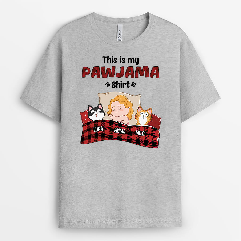Personalized This Is My Pawjama Cat T-shirt