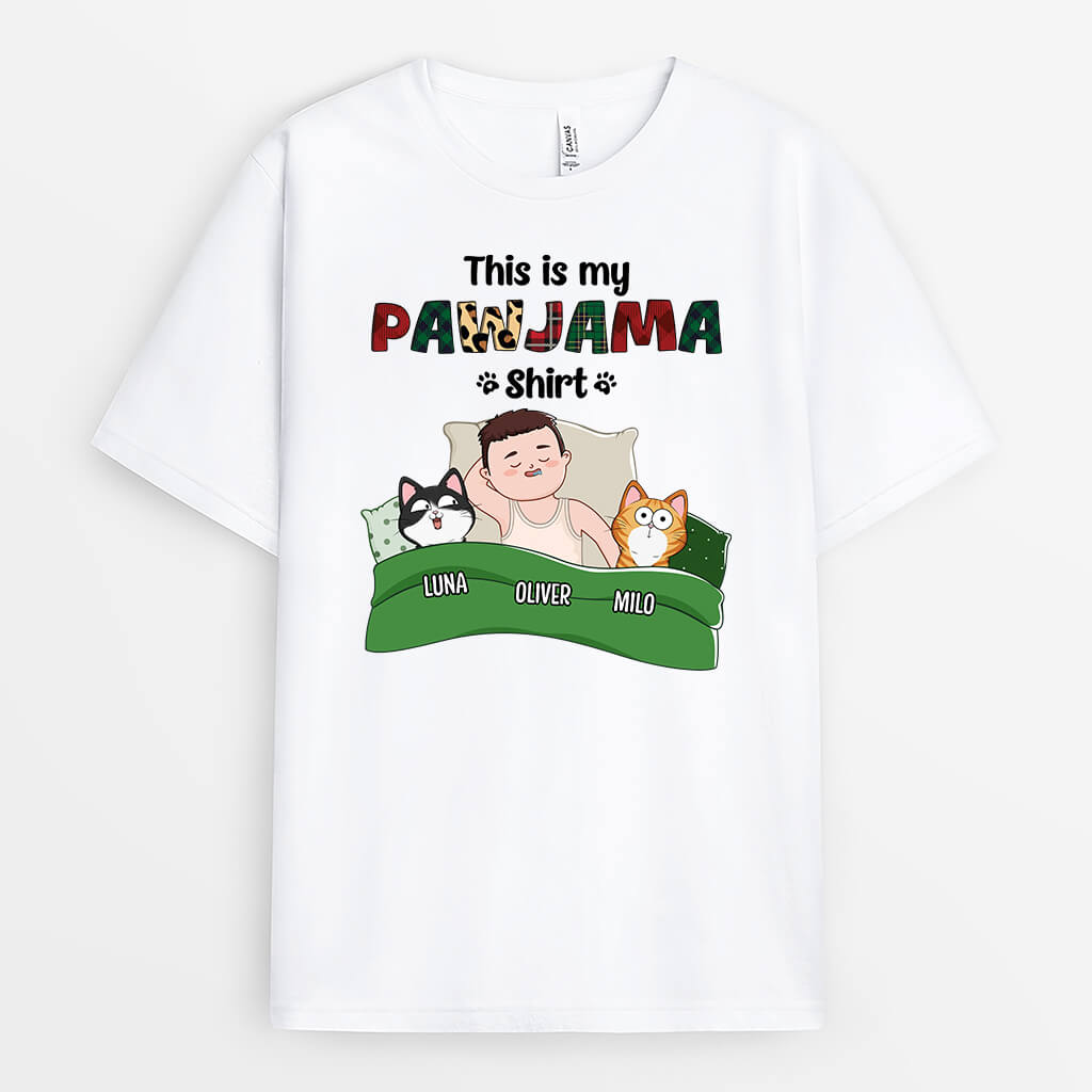 Personalized This Is My Pawjama Cat T-shirt