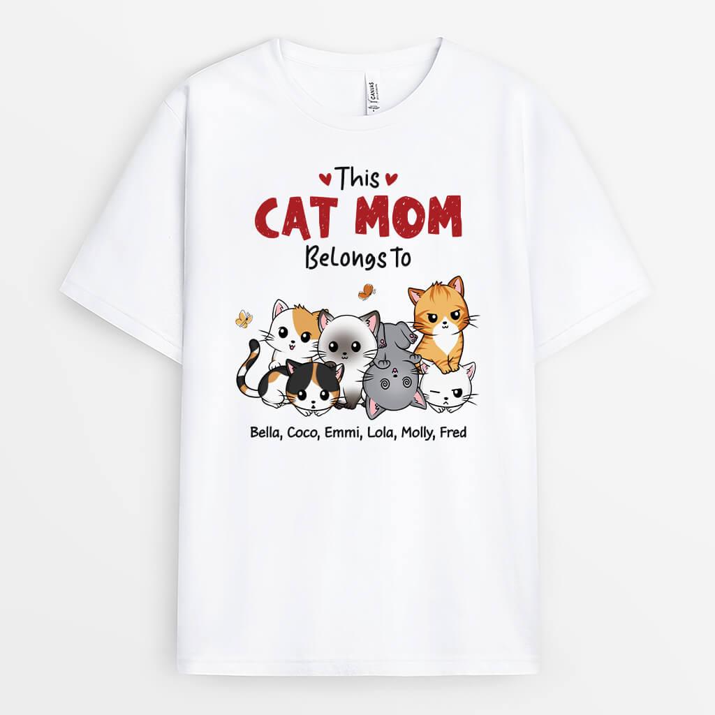 Personalized This Cat Mom Belongs To T-shirt