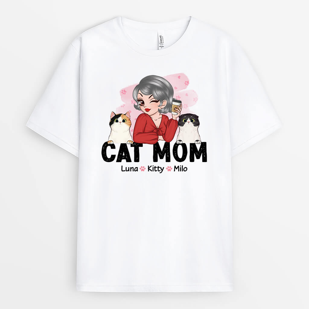 Personalized Cat Mom Shirts - Cute Cat Gifts for Women