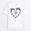 Personalized Mom's Flowers Hearts T-shirt