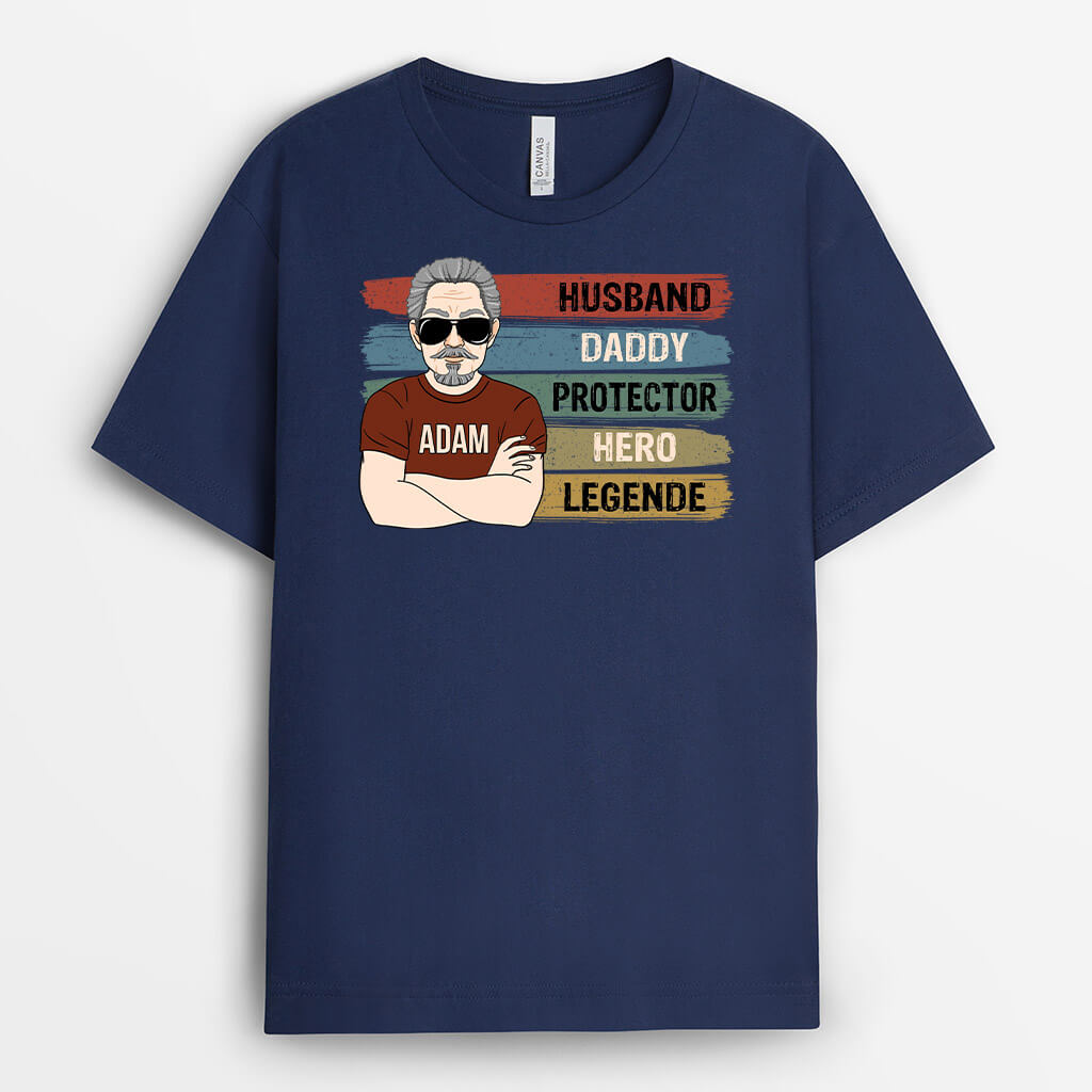 Personalized Husband Daddy Protector Hero Legend T-shirt