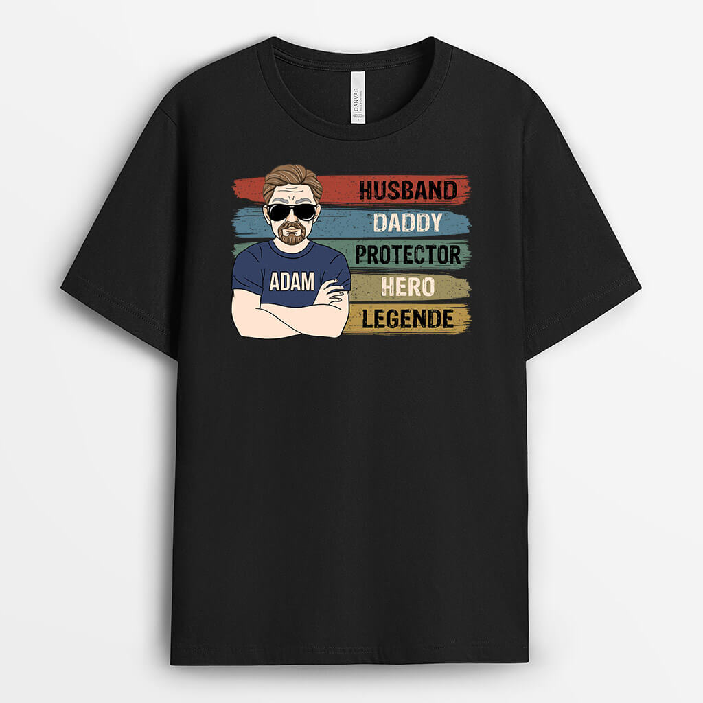 Personalized Husband Daddy Protector Hero Legend T-shirt