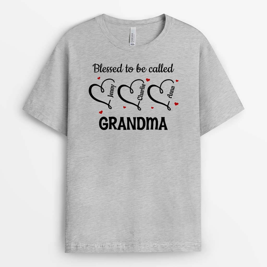 Blessed To Be Called Grandma - Personalized Grandma T-Shirt
