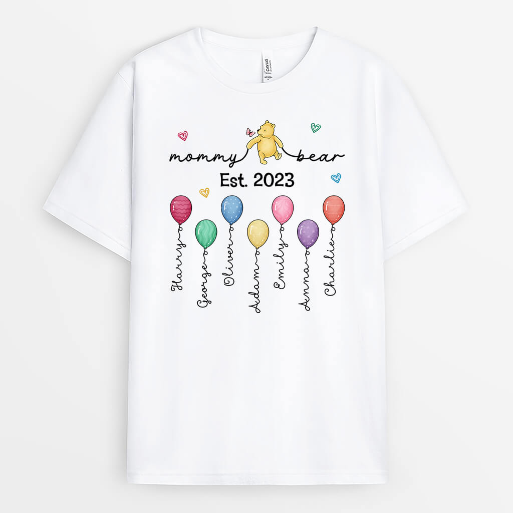 Personalized Mama Bear Balloons T-shirt