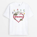 Personalized Grandma Flowers Butterfly T-shirt