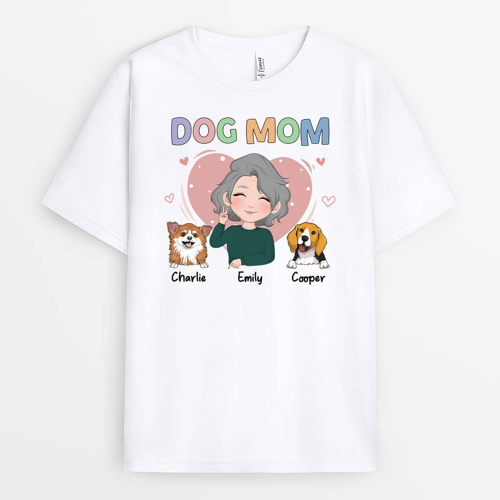 Personalized Cute Dog Mom T-shirt