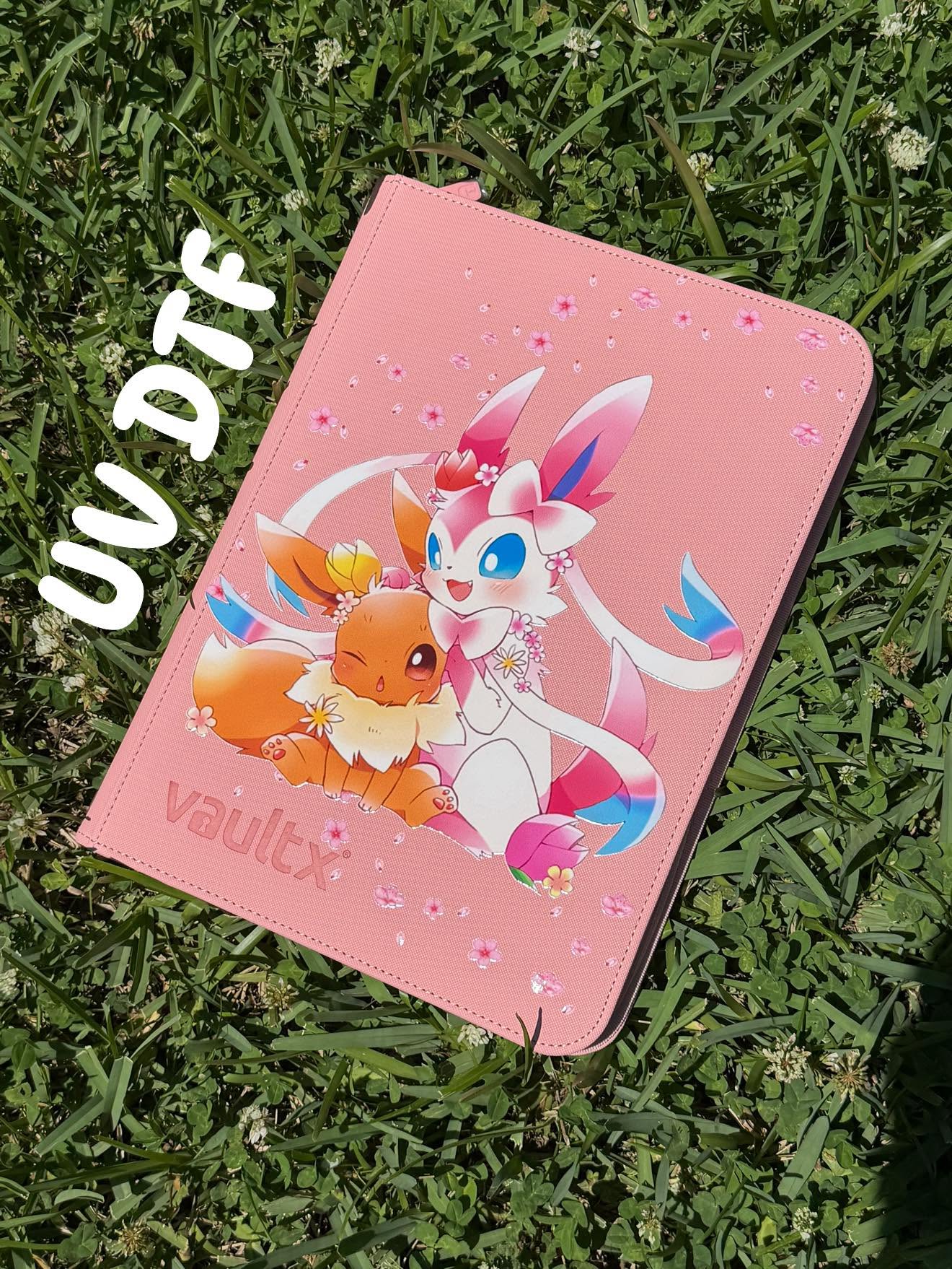 Ribbon Fairy & Fox Cub Duo Binder - hand-painted Pastel Pink card binder cover
