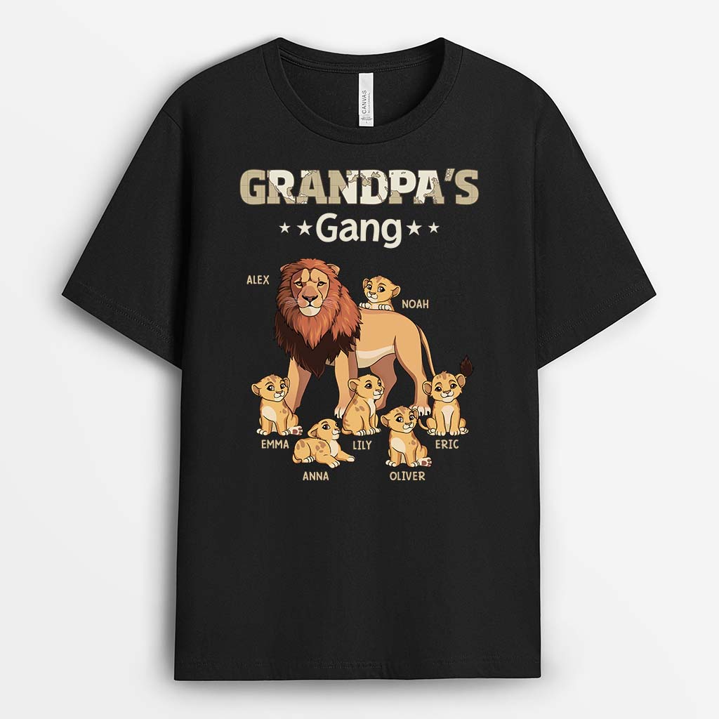 Personalized Daddy With Lion Gangs T-Shirt