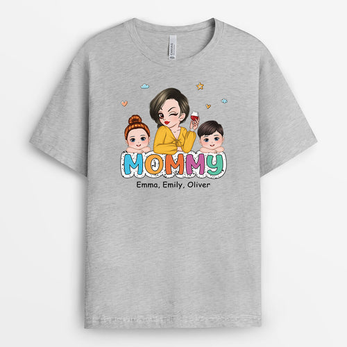Grandma And Cute Kids - Personalized T-Shirt