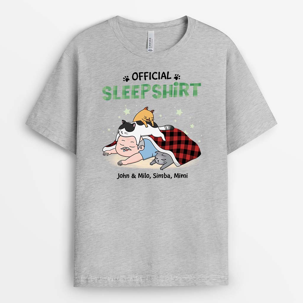 Personalized Official Sleepshirt, Woman Sleeping With Cat T-shirt