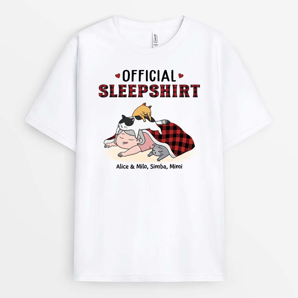 Personalized Official Sleepshirt For Cat Mom T-Shirt