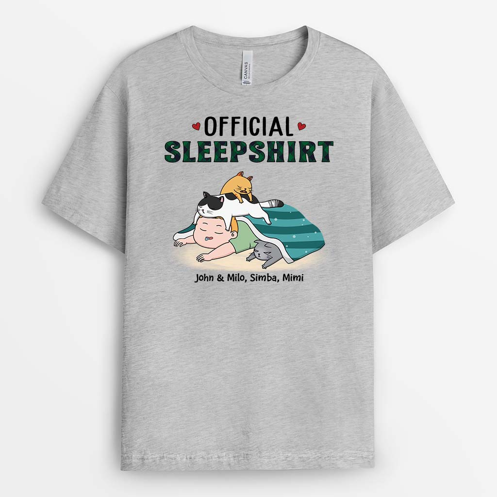 Personalized Official Sleepshirt For Cat Mom T-Shirt