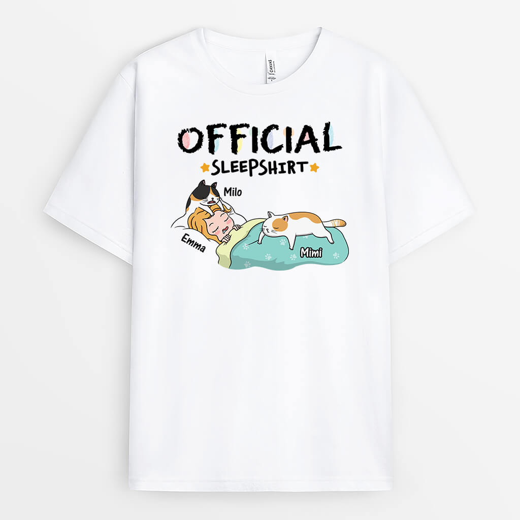 Official Sleepshirt Funny Cat - Personalized T-shirt For Cat Lovers
