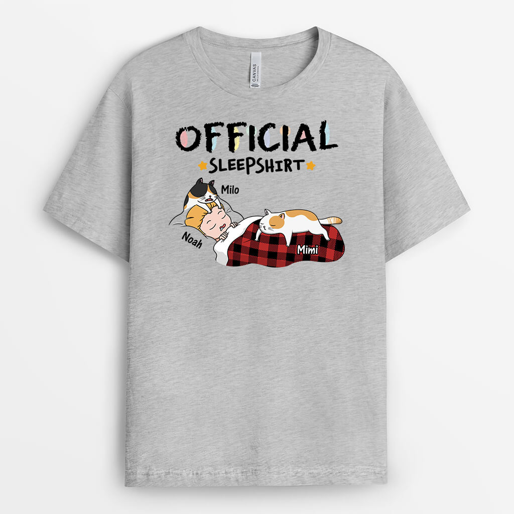 Official Sleepshirt Funny Cat - Personalized T-shirt For Cat Lovers
