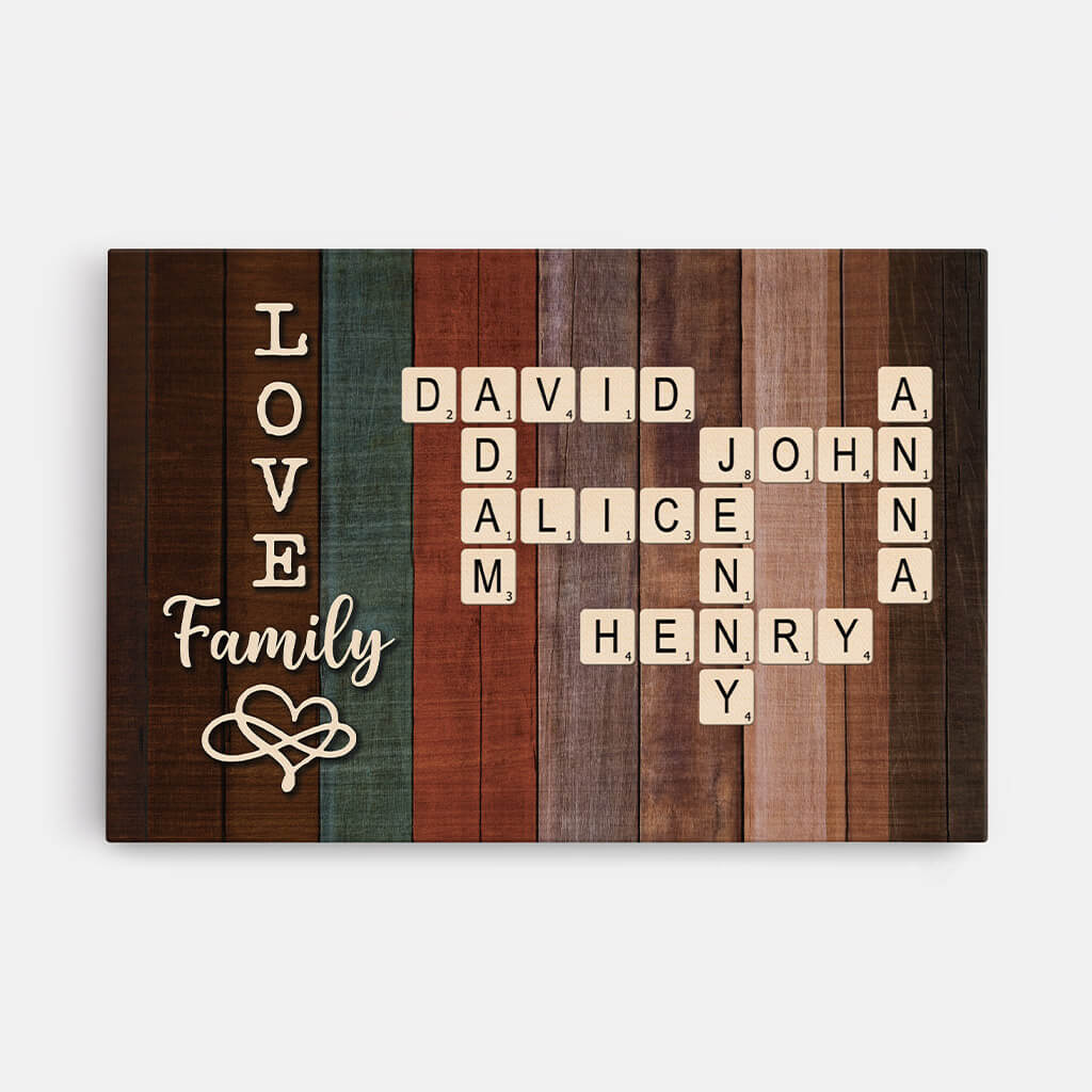Love Family Puzzle Canvas - Personalized Presents For Parents