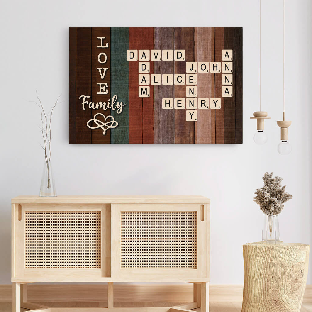 Love Family Puzzle Canvas - Personalized Presents For Parents