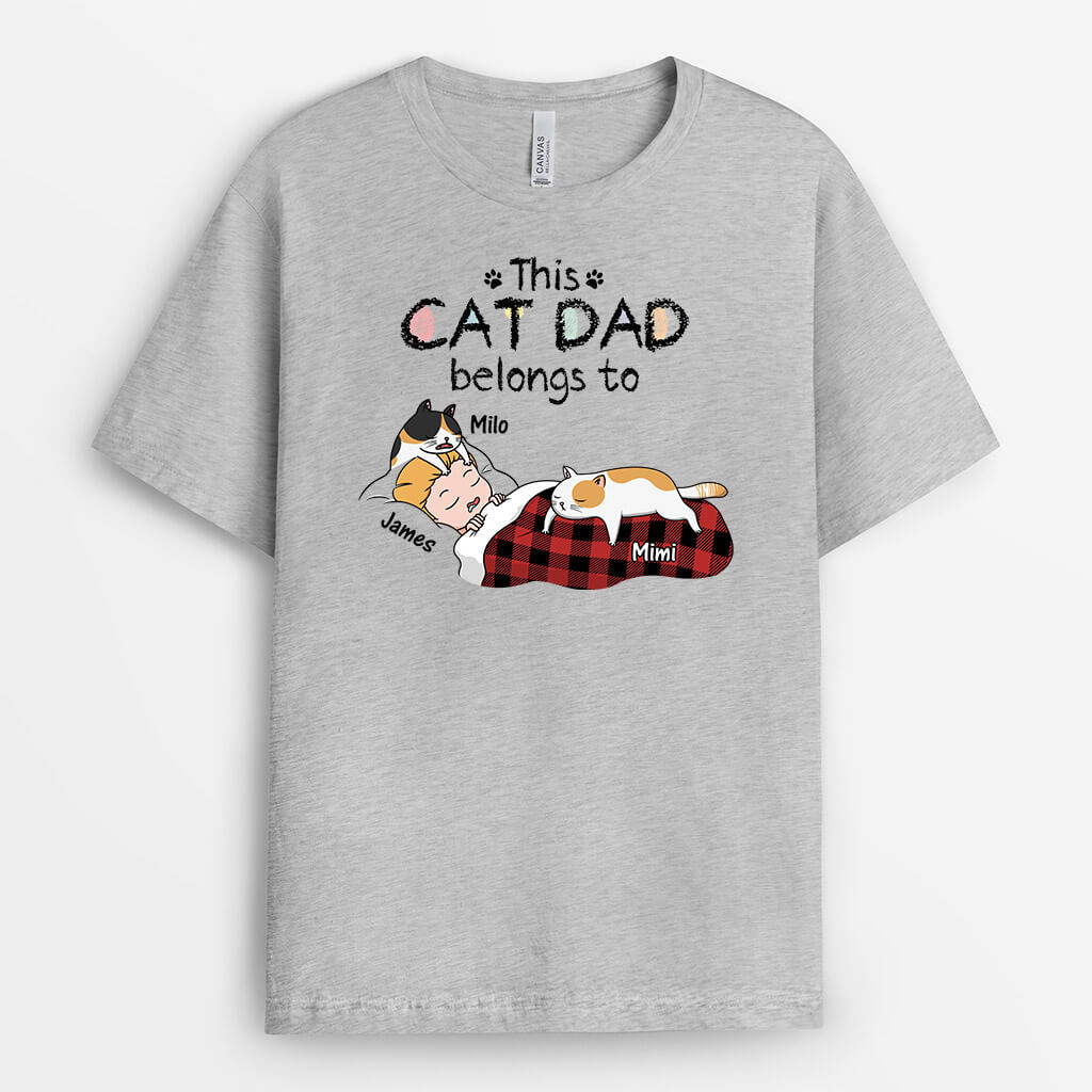 This Cat Mom Belongs To Woman Sleeping - Personalized T-shirt For Cat Lovers
