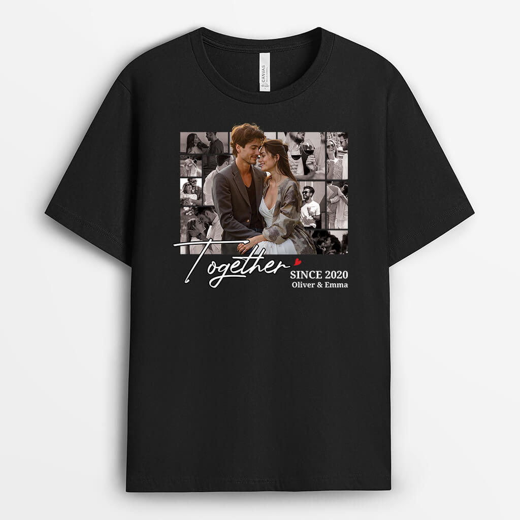 Together Since, Couple Photo T-shirt - Customized Presents For Couples