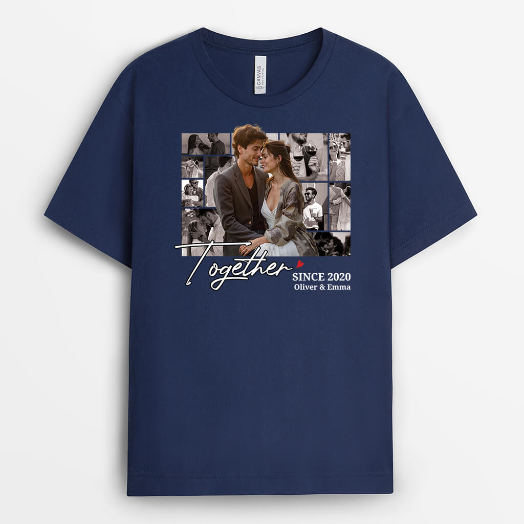 Together Since, Couple Photo T-shirt - Customized Presents For Couples