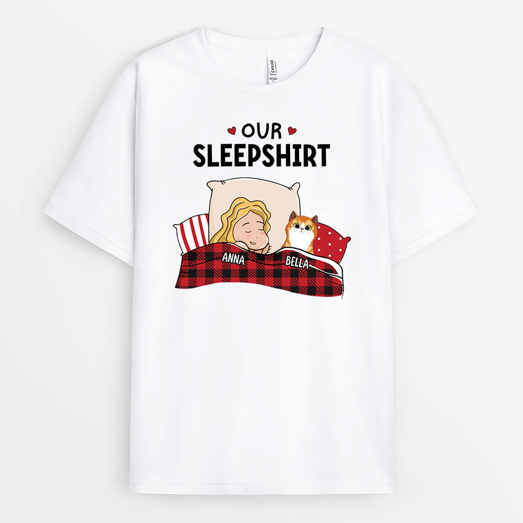 Our Sleepshirt, Woman And Cats T-shirt - Personalized Gifts For Cat Lovers